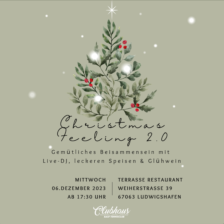 Weihnachtliches Eventposter mit Aquarellbaum und Veranstaltungsdetails