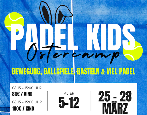Plakat Padel Kids Ostercamp mit Terminen