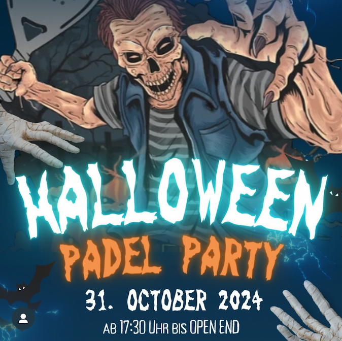 Gruseliges Halloween-Poster mit Skelett und Eventdetails