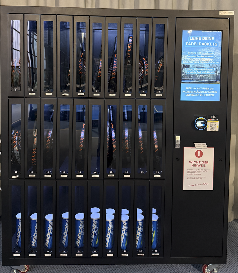 Automat für Padel-Schläger und Bälle