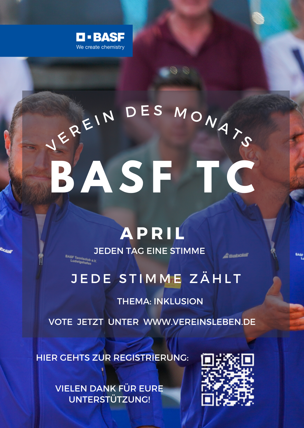 BASF TC Vereinsaktion mit Tennisspielern im April
