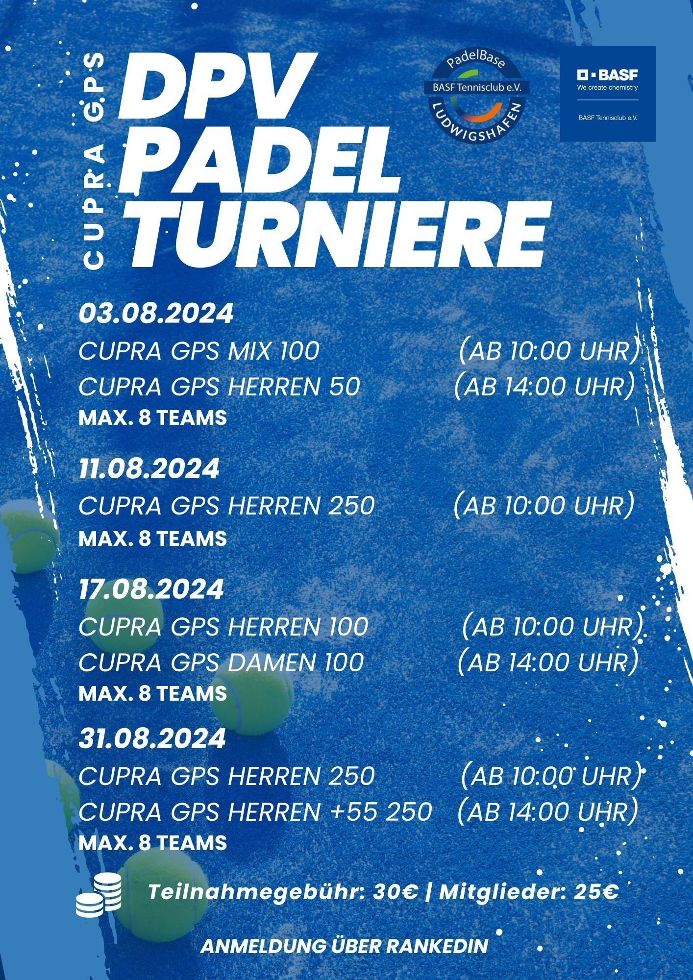 DPV Padel Turniere August 2024 Ludwigshafen